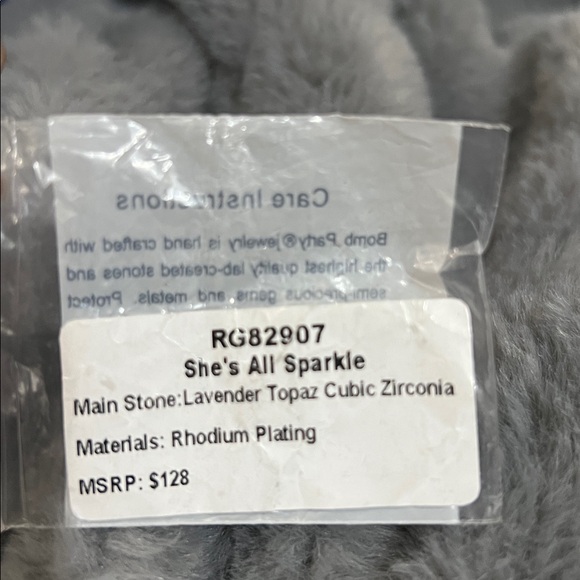 Bomb Party Women's Ring Lavender Topaz Cubic Zirconia NWT retail$128 size:6 - Picture 4 of 4